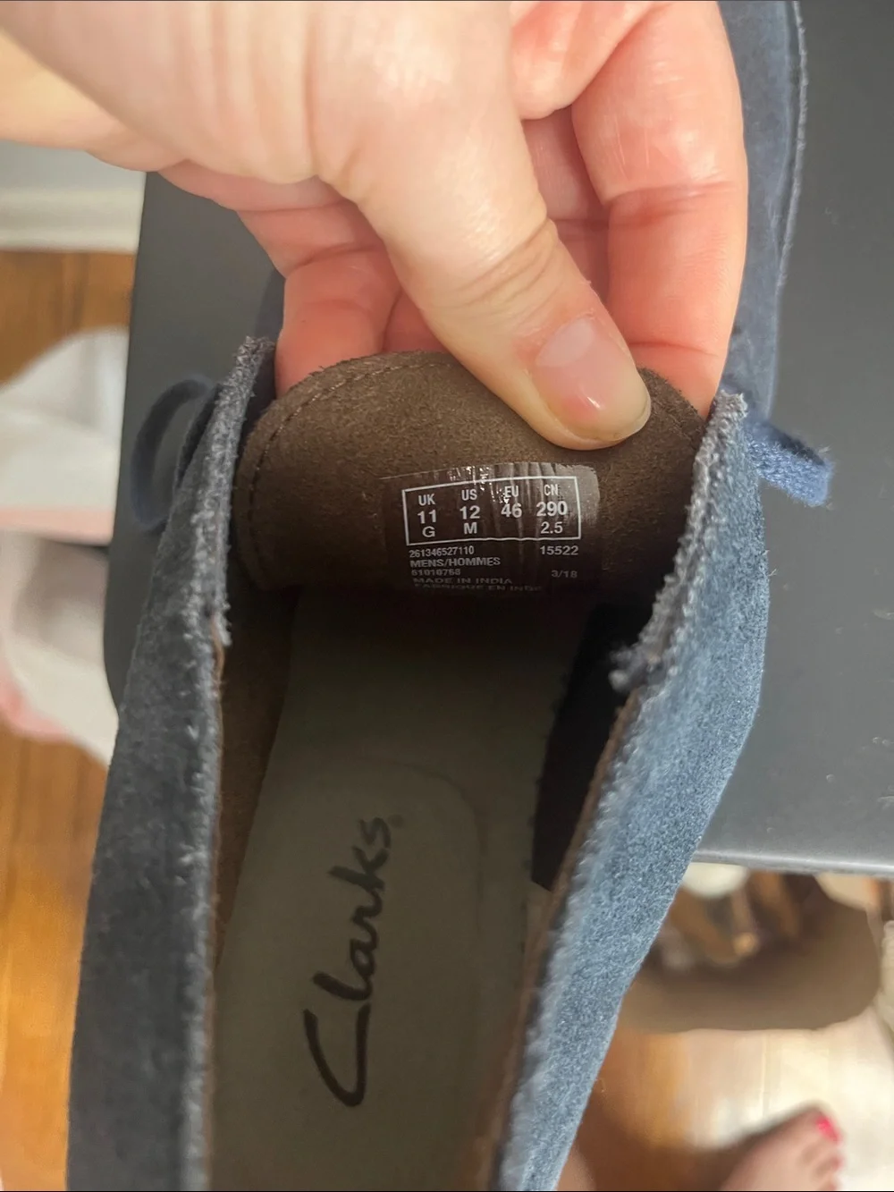 Clarks Men's Navy Suede Chukka Boots with Tan Sole